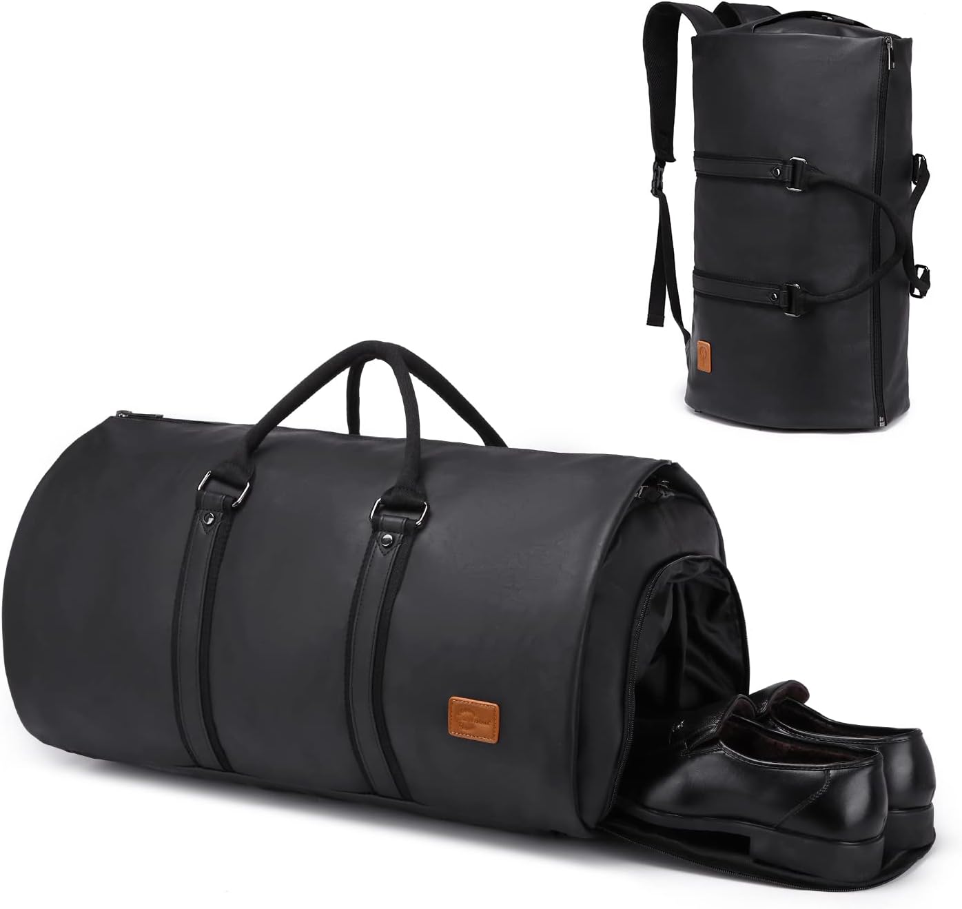 Convertible Garment Bag | PU Leather Carry-On Weekender & Suit Duffel