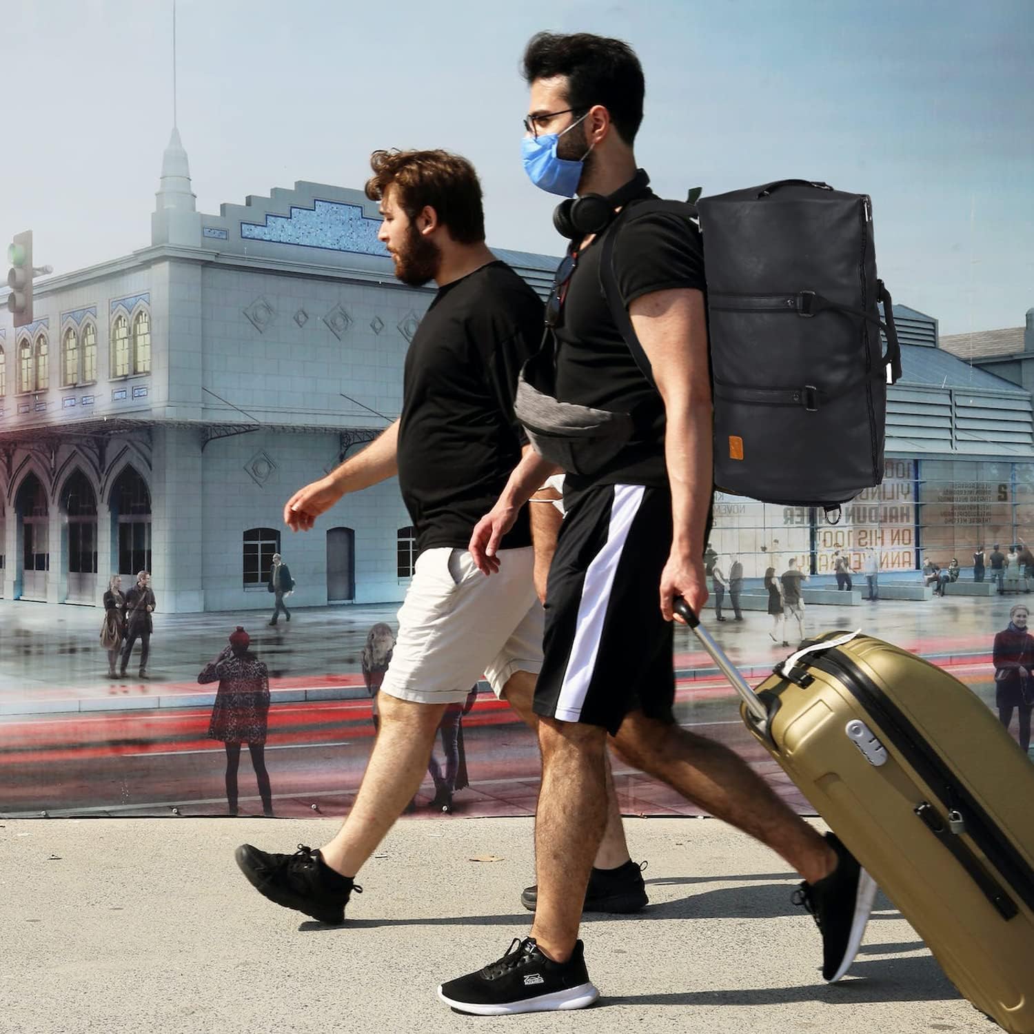Convertible Garment Bag | PU Leather Carry-On Weekender & Suit Duffel