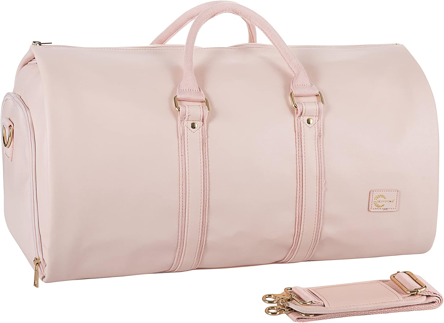 Convertible Garment Bag | PU Leather Carry-On Weekender & Suit Duffel