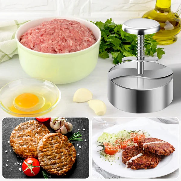 Manual Burger Press – Non-Stick Aluminum Hamburger Patty Maker for Grilling, BBQ & Meal Prep
