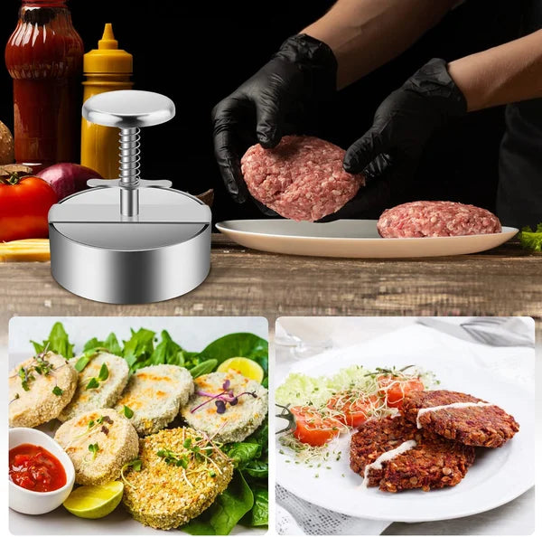 Manual Burger Press – Non-Stick Aluminum Hamburger Patty Maker for Grilling, BBQ & Meal Prep