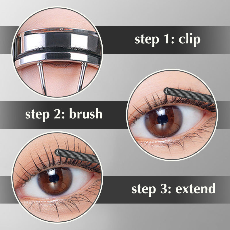3D Curling Fiber Mascara with Metal Brush – Waterproof, Long-Lasting Volume & Lift for Every Lash