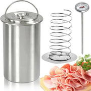 Stainless Steel Ham Maker | Meat Press Cooker Mold & Kitchen Thermometer