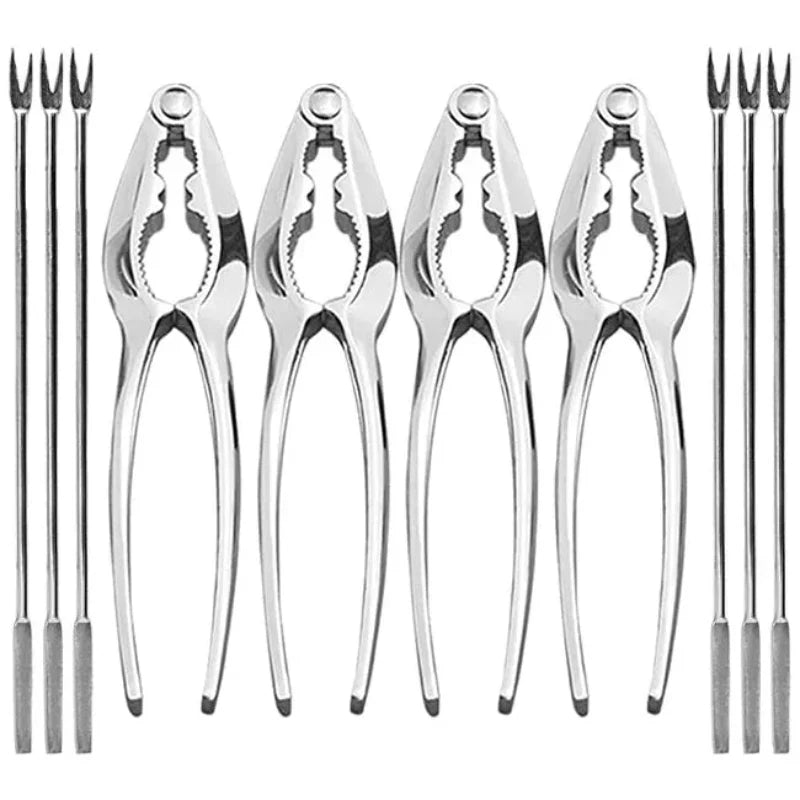 Stainless Steel Seafood Tool Set | Crab Crackers and Lobster Forks Kit
