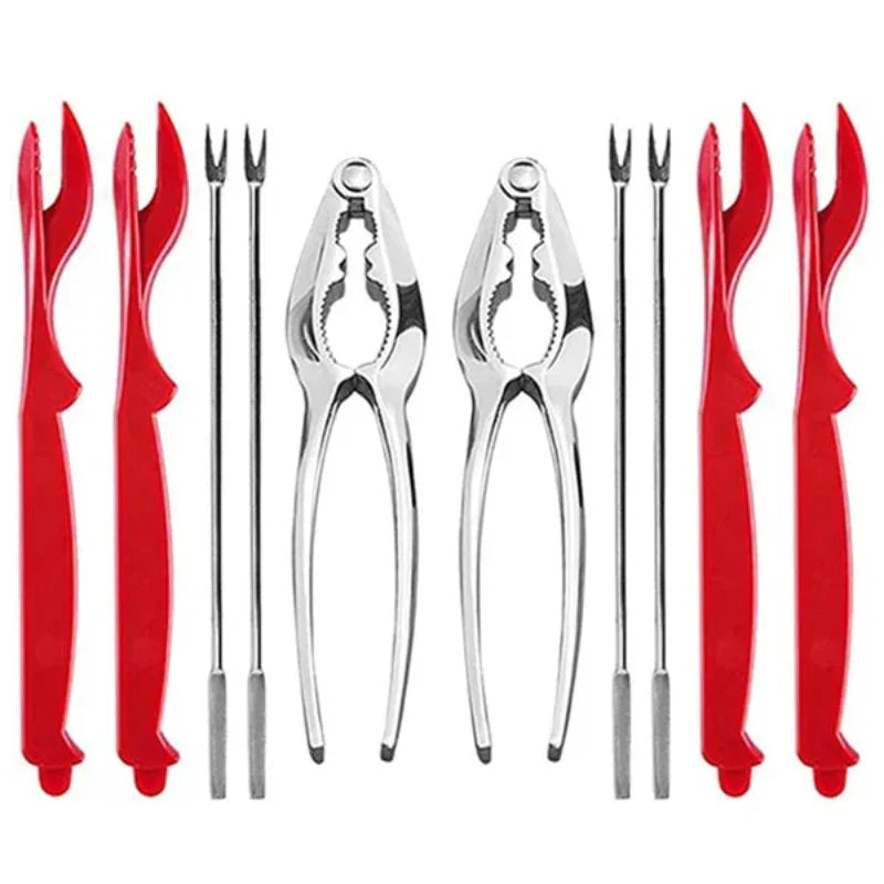 Stainless Steel Seafood Tool Set | Crab Crackers and Lobster Forks Kit