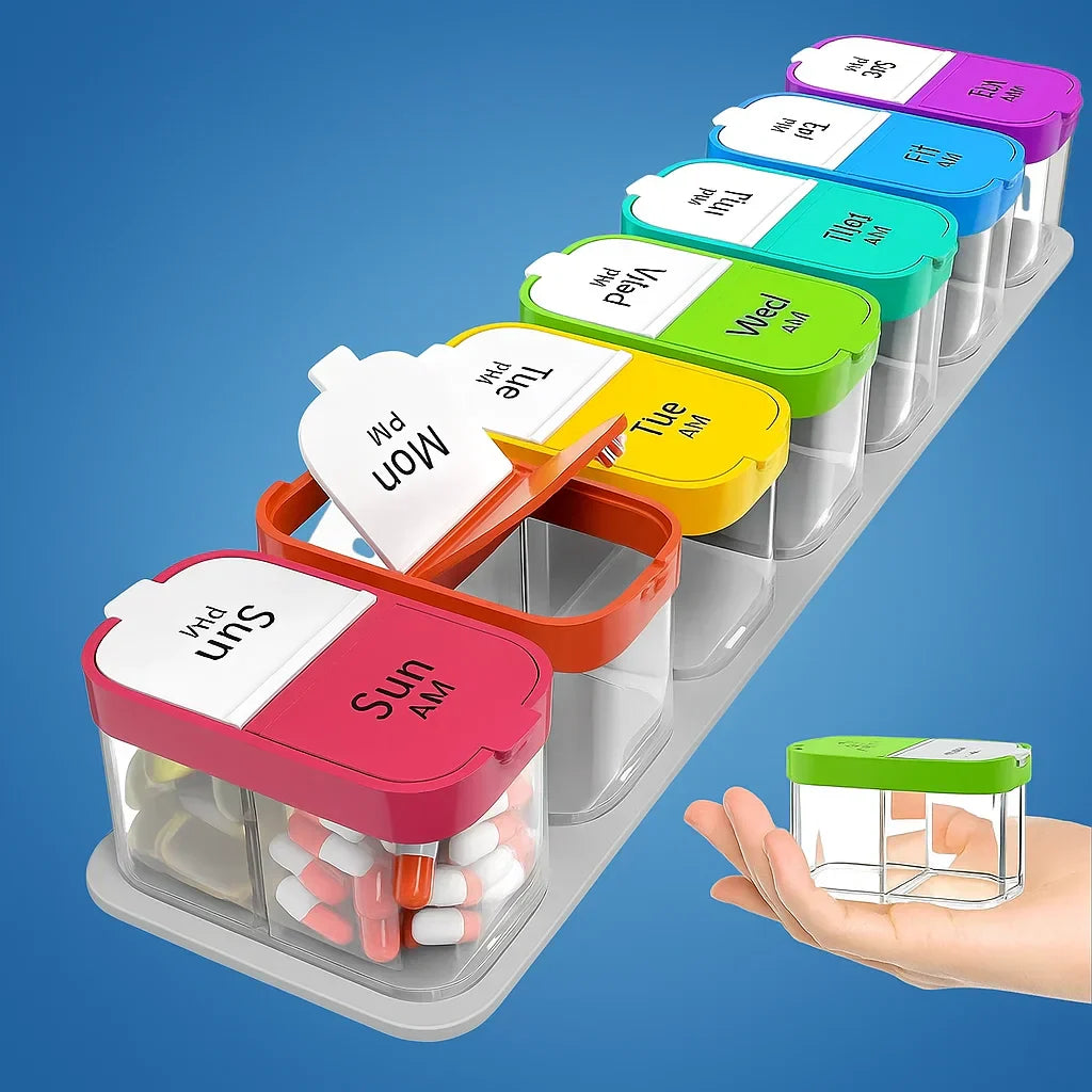 Weekly Medication Organizer | Large 7 Day Moisture-Proof Case for Seniors