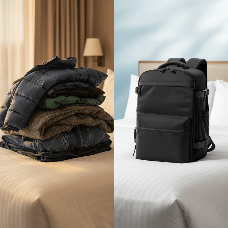 Vacuum Compression Travel Backpack | Airline Personal Item & Pump