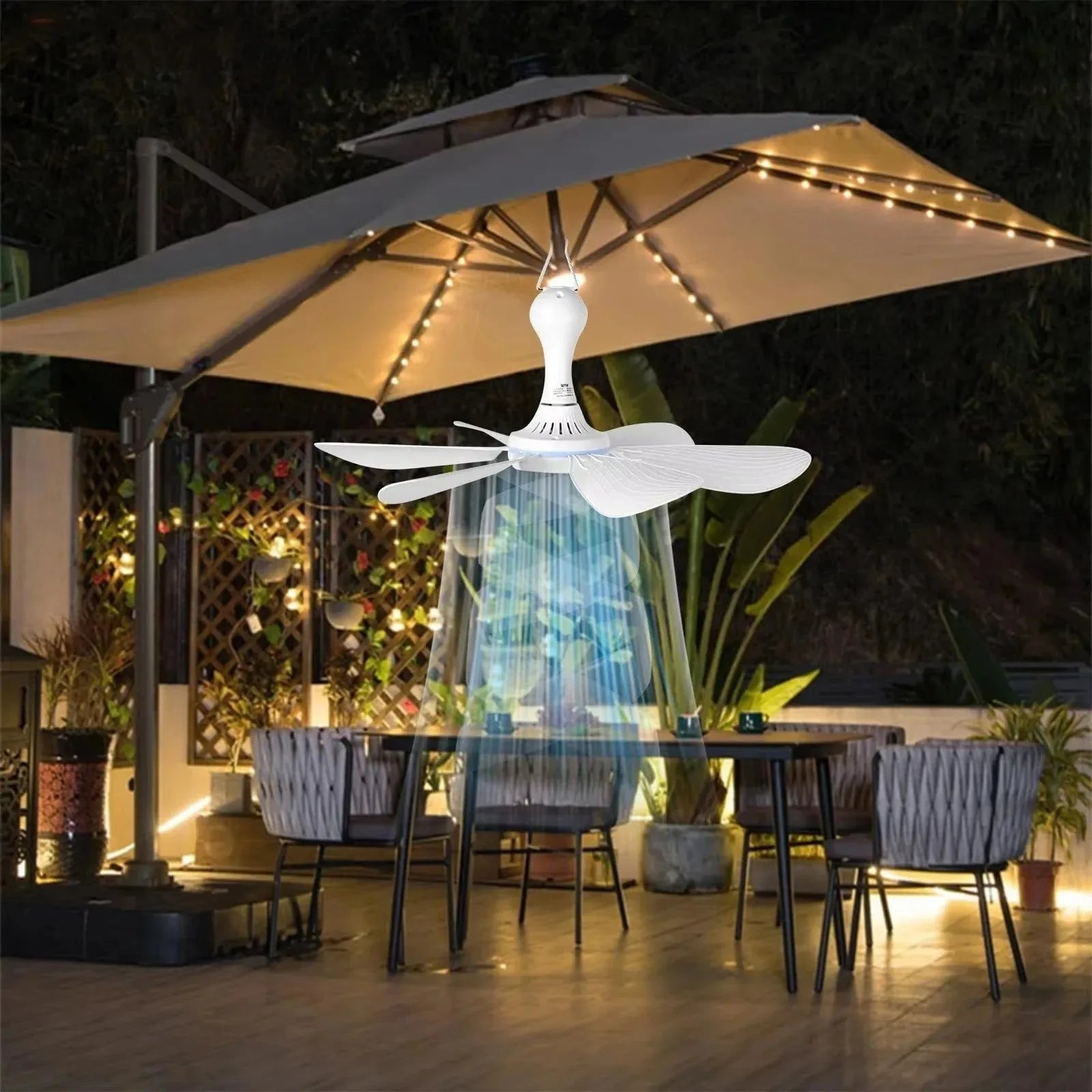 Hanging fan installation view