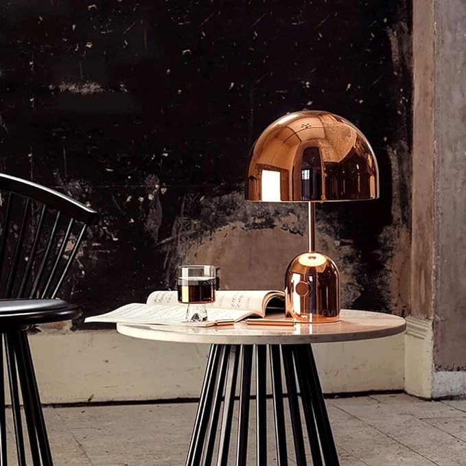 Dimmable Copper Table Lamp | Modern Industrial Bedside & Desk Light