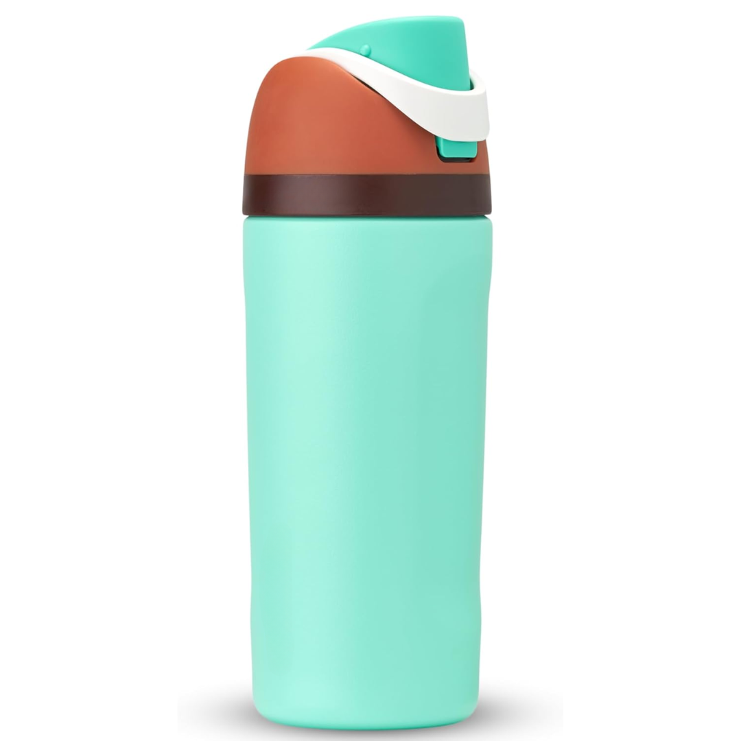 Insulated Stainless Steel Water Bottle with Integrated Straw – Leakproof Hot & Cold Vacuum Flask in Ten Colours