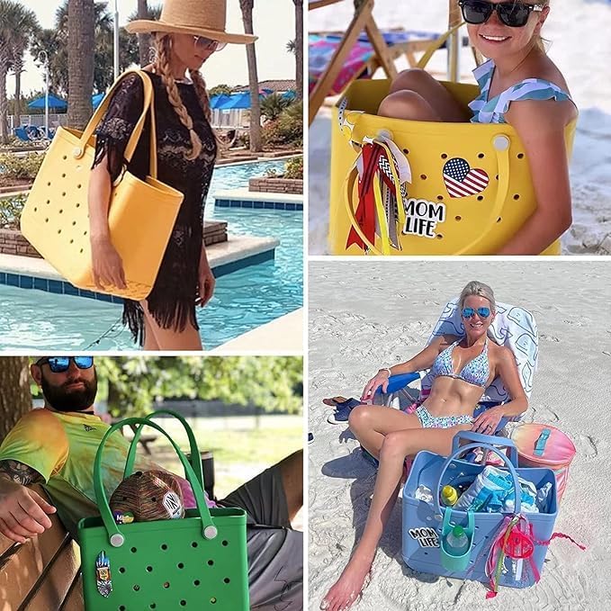 Washable EVA Beach Tote Bag with Vent Holes – Waterproof Sand-Free Carryall for Pool, Travel & Market Days