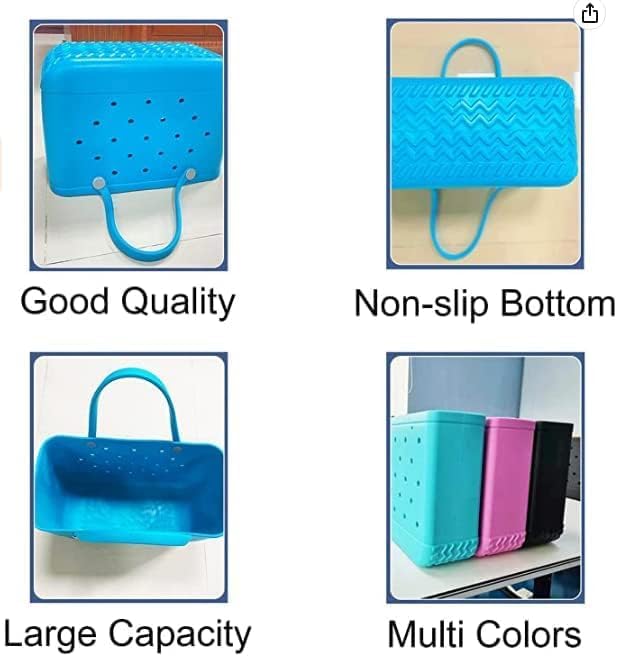 Washable EVA Beach Tote Bag with Vent Holes – Waterproof Sand-Free Carryall for Pool, Travel & Market Days