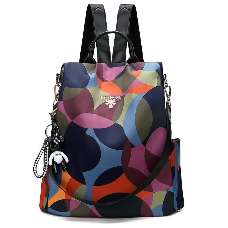 Water-Resistant Anti-Theft Backpack – Hidden Back-Access Daypack with Multi-Pocket Organisation & Modern Print