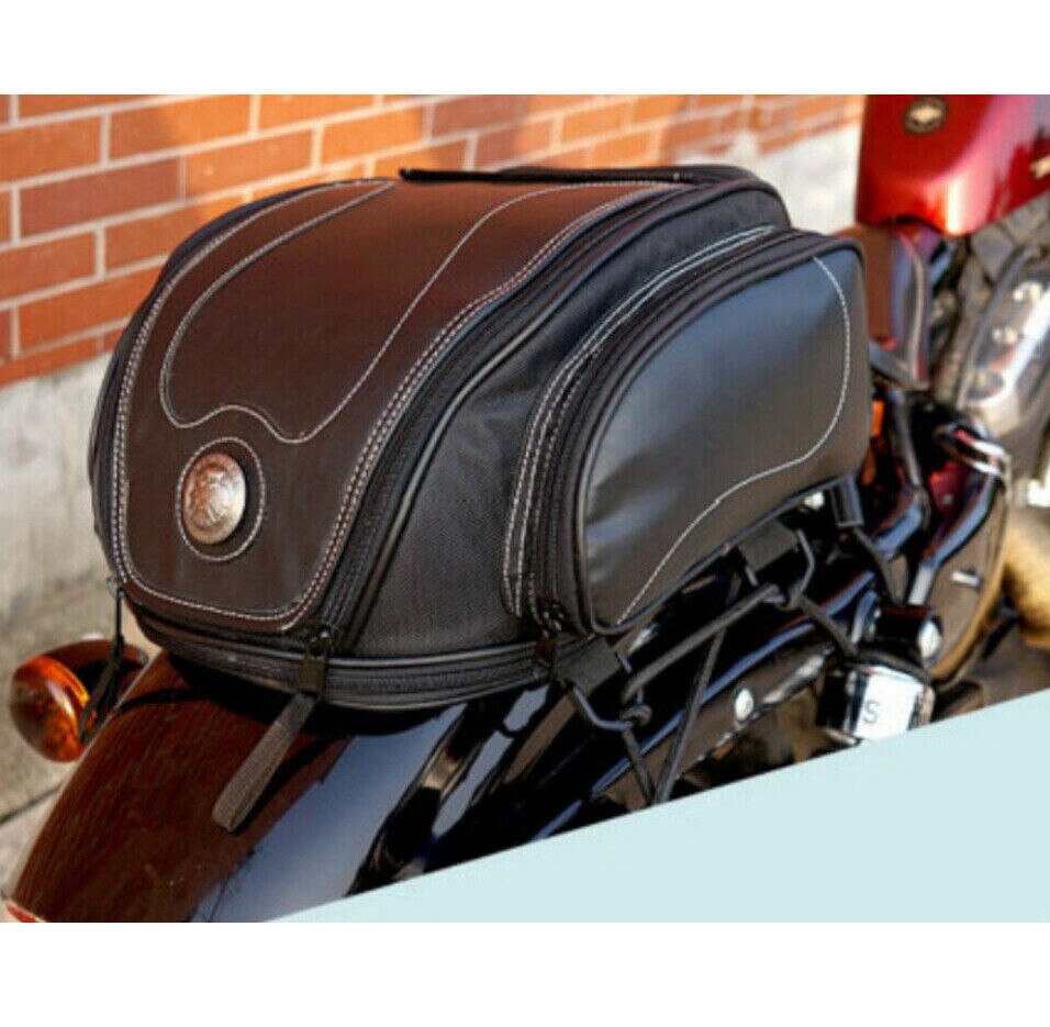 Motorcycle Tail Bag | Expandable Water-Resistant Rear Seat Luggage