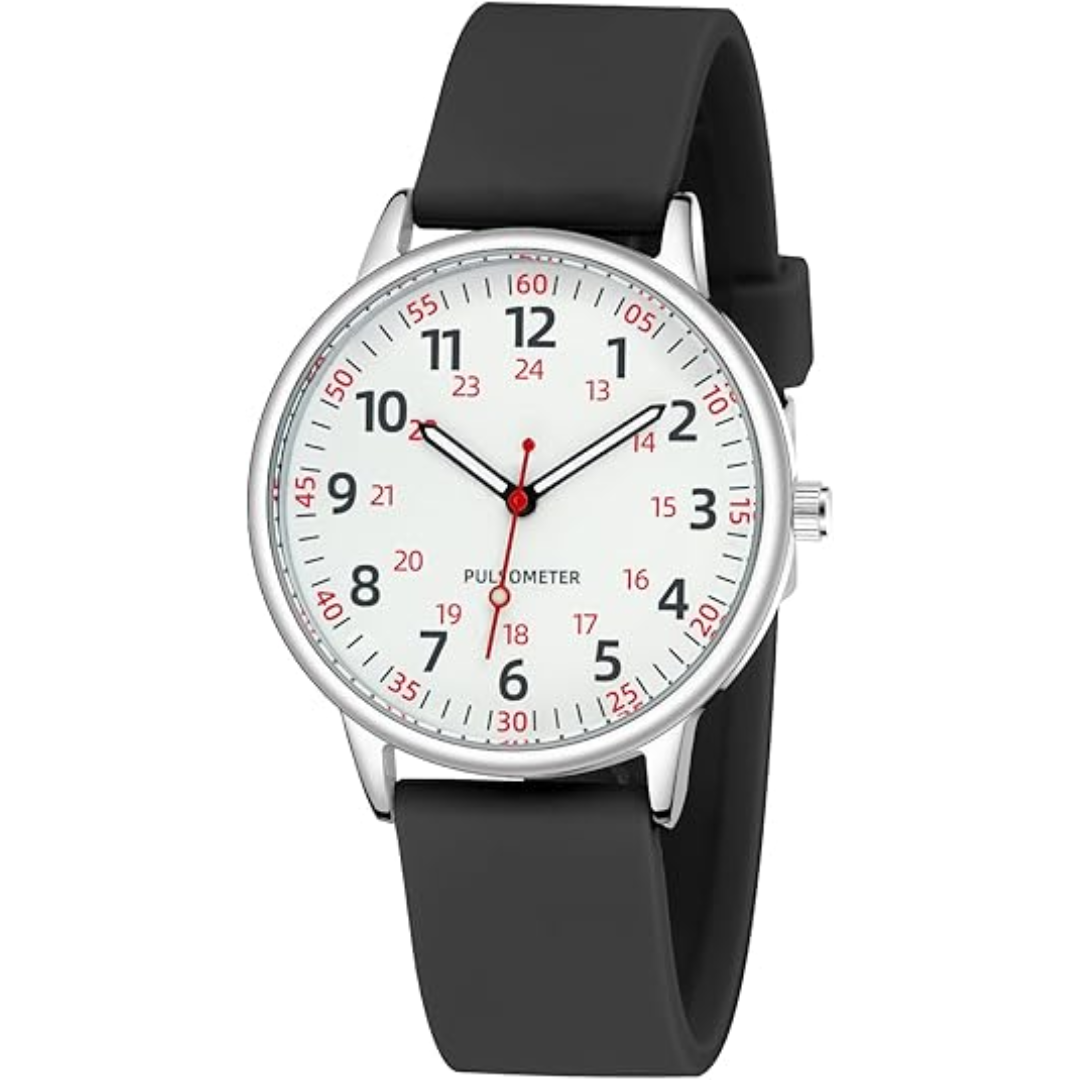 Waterproof Silicone Nurse Watch with Second Hand for Medical Professionals