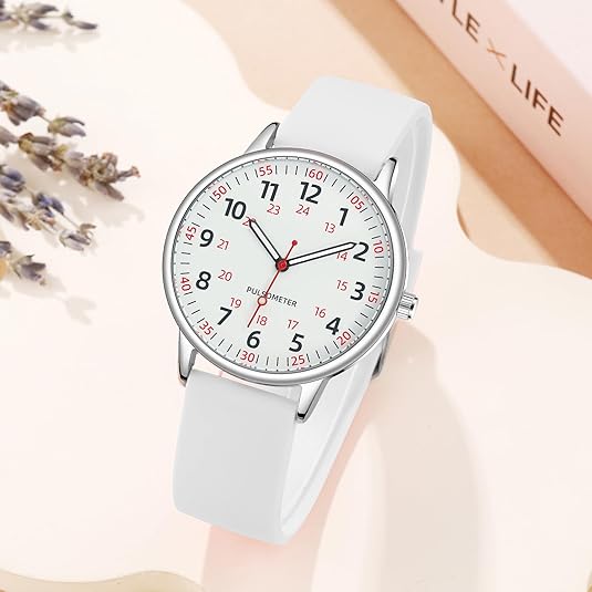 Waterproof Silicone Nurse Watch with Second Hand for Medical Professionals