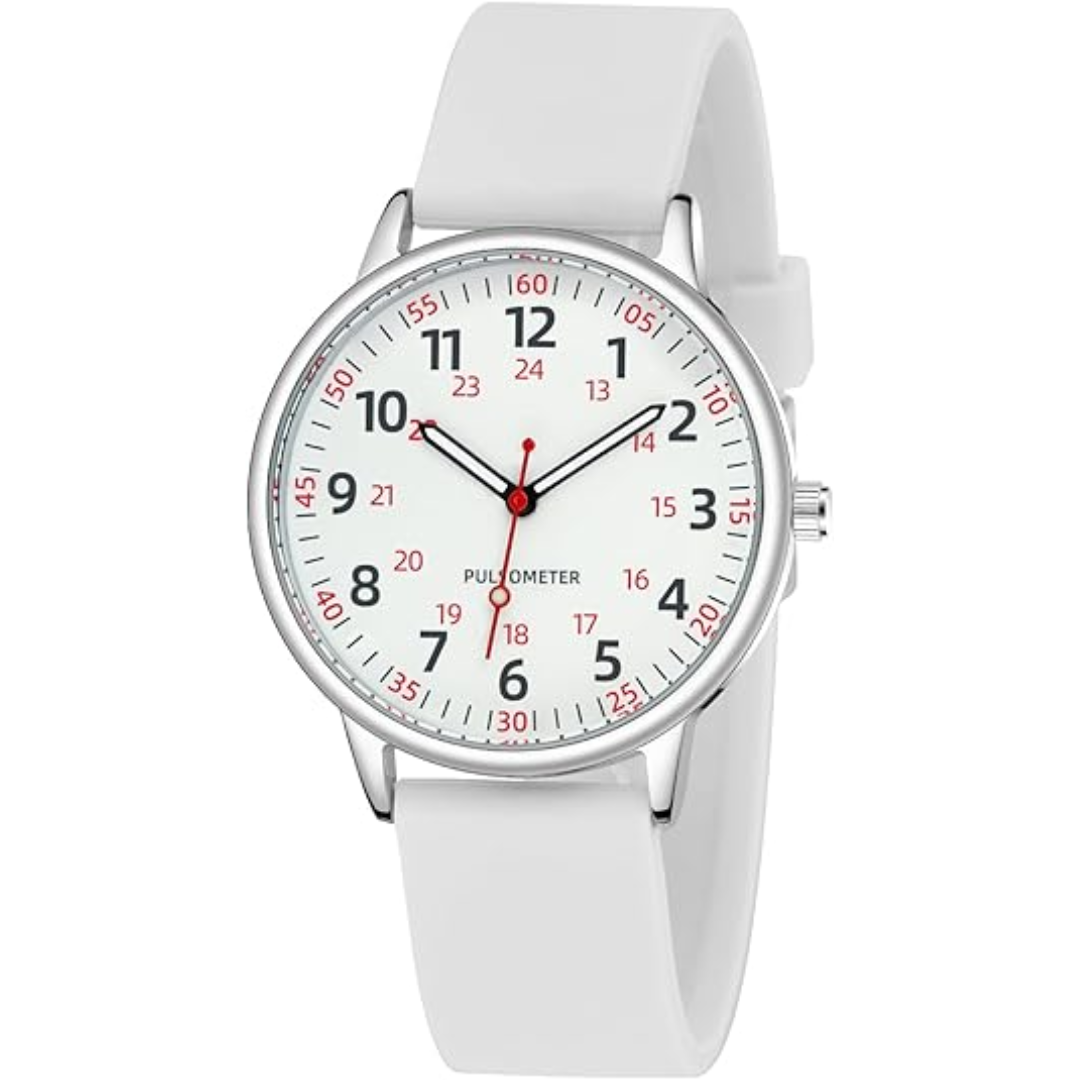Waterproof Silicone Nurse Watch with Second Hand for Medical Professionals