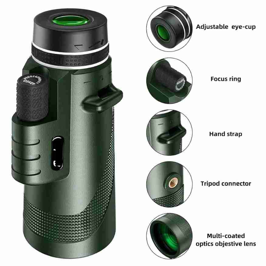 Ultra-Light 600x Zoom Monocular with HD Lens – Compact Long-Range Scope for Hiking, Wildlife & Travel