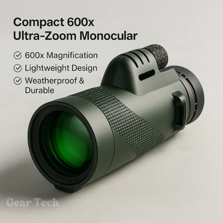 Ultra-Light 600x Zoom Monocular with HD Lens – Compact Long-Range Scope for Hiking, Wildlife & Travel