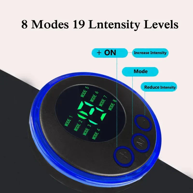 EMS Abs Trainer with 19 Intensity Levels – Rechargeable Abdominal Muscle Stimulator Pad for Home Toning