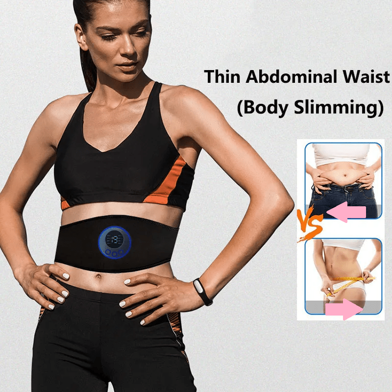 EMS Abs Trainer with 19 Intensity Levels – Rechargeable Abdominal Muscle Stimulator Pad for Home Toning
