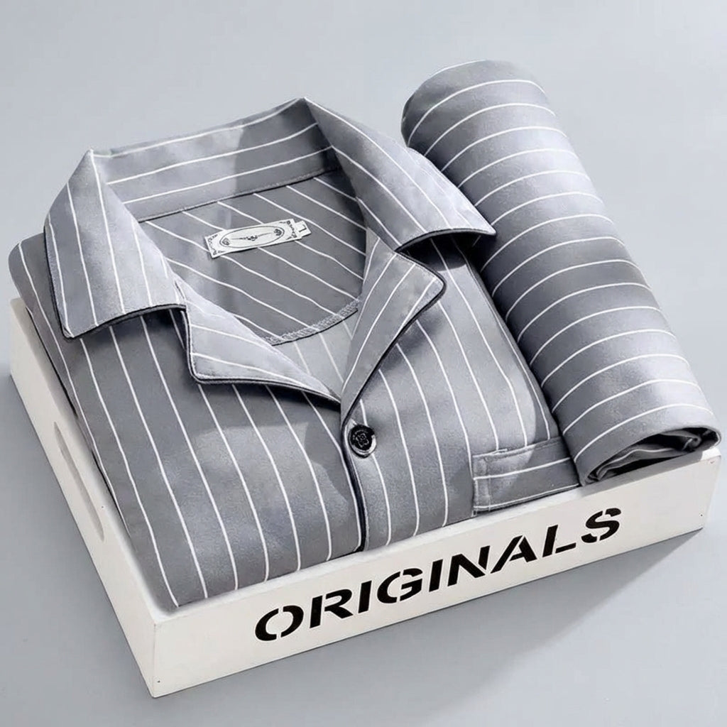 Ultra-Soft Men's Plaid Lounge Set – Breathable Button-Front Pajama Shirt & Pants for Sleep & Relaxation