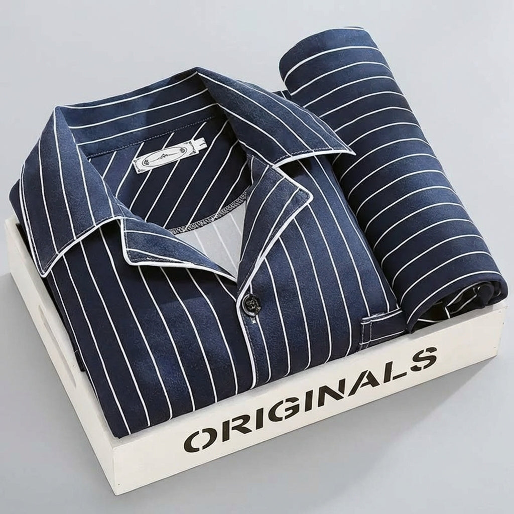 Ultra-Soft Men's Plaid Lounge Set – Breathable Button-Front Pajama Shirt & Pants for Sleep & Relaxation
