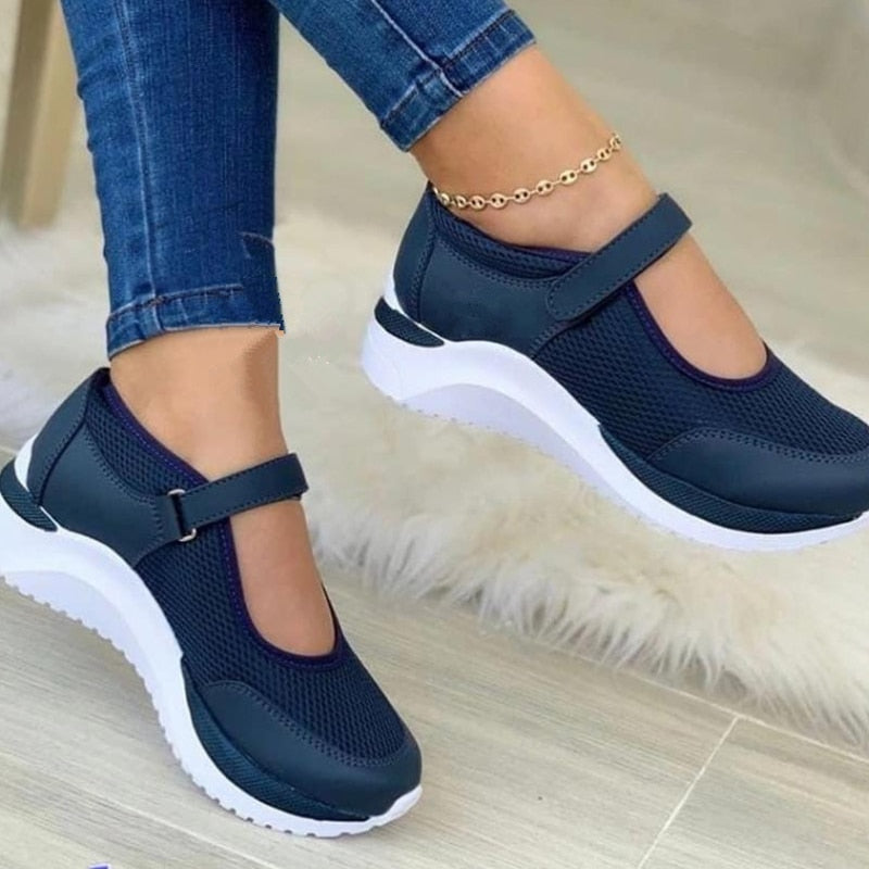 Cushioned Orthopedic Sneakers for Women – Arch-Support Comfort Trainers with Adaptive Fit & Roomy Toe Box