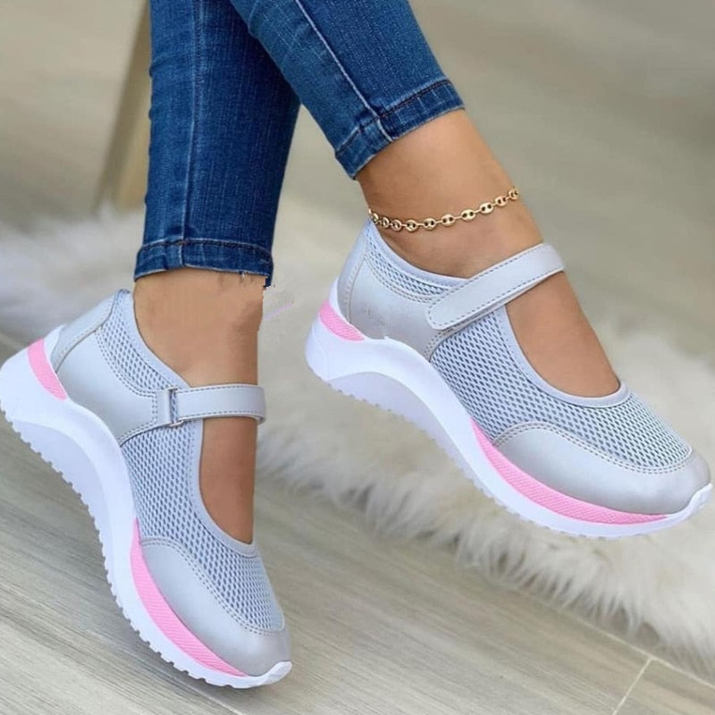 Cushioned Orthopedic Sneakers for Women – Arch-Support Comfort Trainers with Adaptive Fit & Roomy Toe Box
