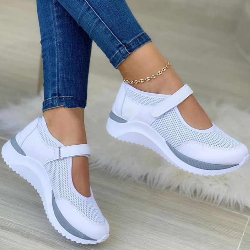 Cushioned Orthopedic Sneakers for Women – Arch-Support Comfort Trainers with Adaptive Fit & Roomy Toe Box