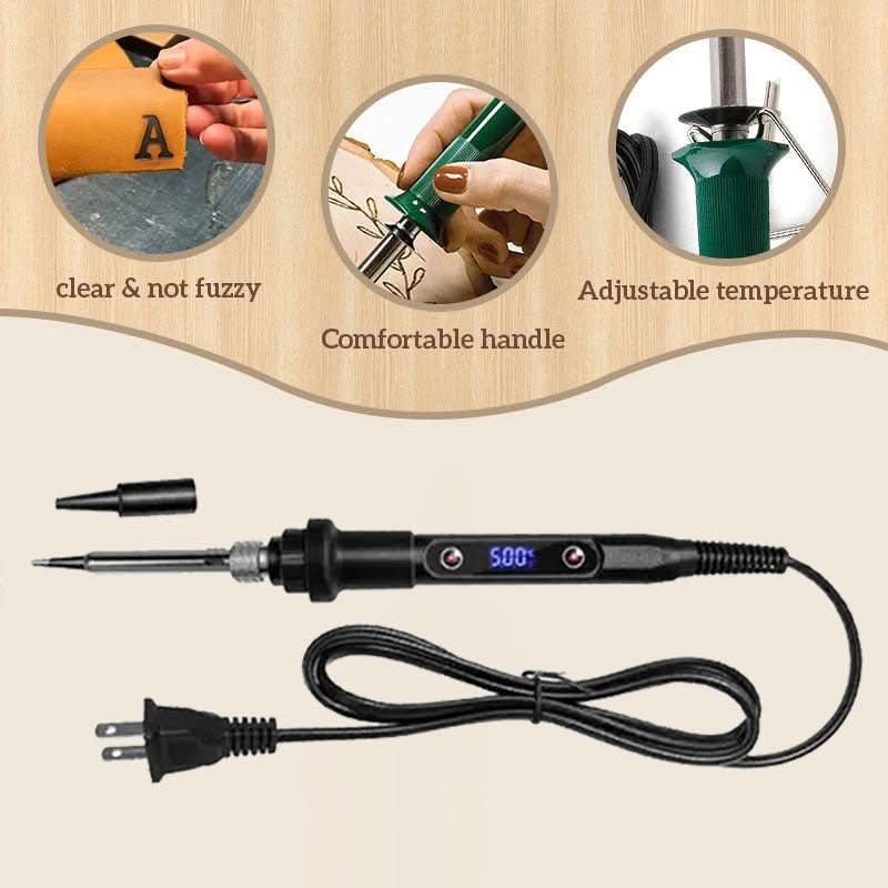 Versatile Woodburning & Engraving Tool Kit with Adjustable Temperature – Complete DIY Pyrography Set for Wood, Leather & Metal