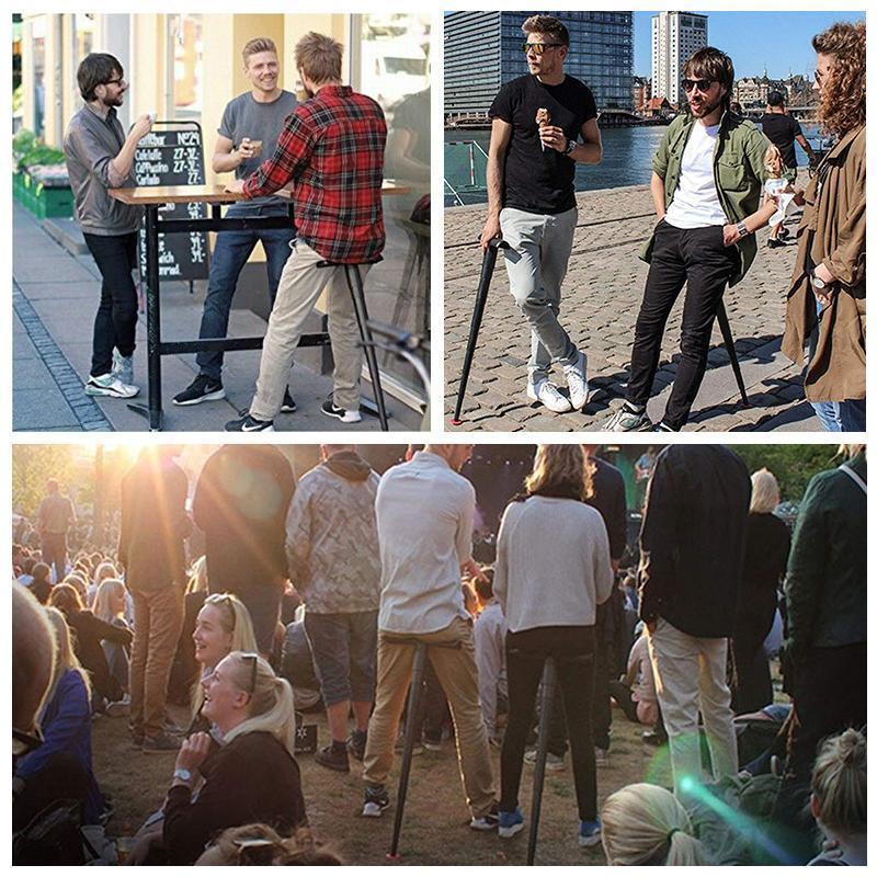 Ultra-Portable Folding Stool for Queues, Camping & Events – Compact Collapsible Seat with Carry Strap