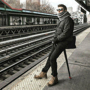 Ultra-Portable Folding Stool for Queues, Camping & Events – Compact Collapsible Seat with Carry Strap