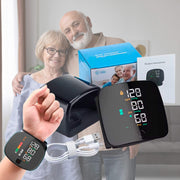Smart Wrist Blood Pressure Monitor – Rechargeable Portable Digital BP Meter with Voice Broadcast & Memory