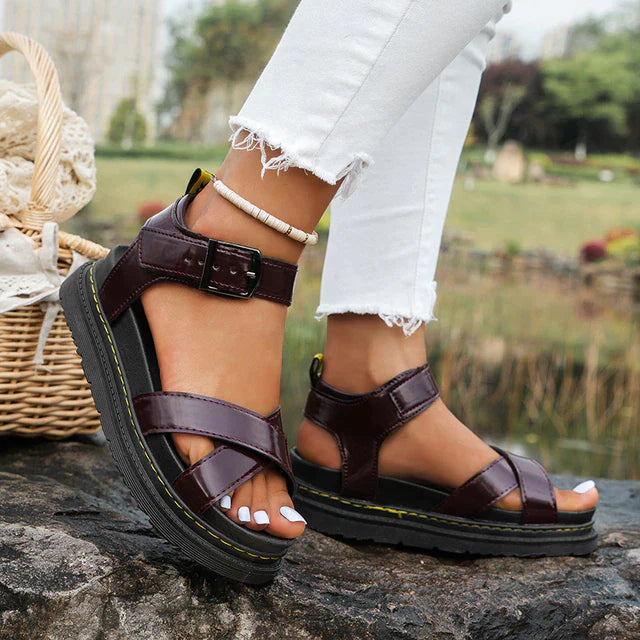 Cushioned Arch Support Strappy Sandals for Women – Adjustable Comfort Footbed for All-Day Summer Wear