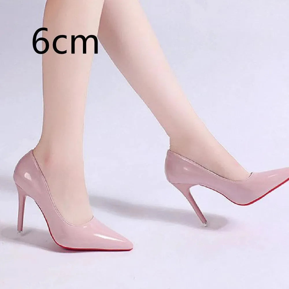 Elegant Platform Stiletto Pumps for Women – Pointed-Toe High Heels with Smooth Finish in Three Heel Heights
