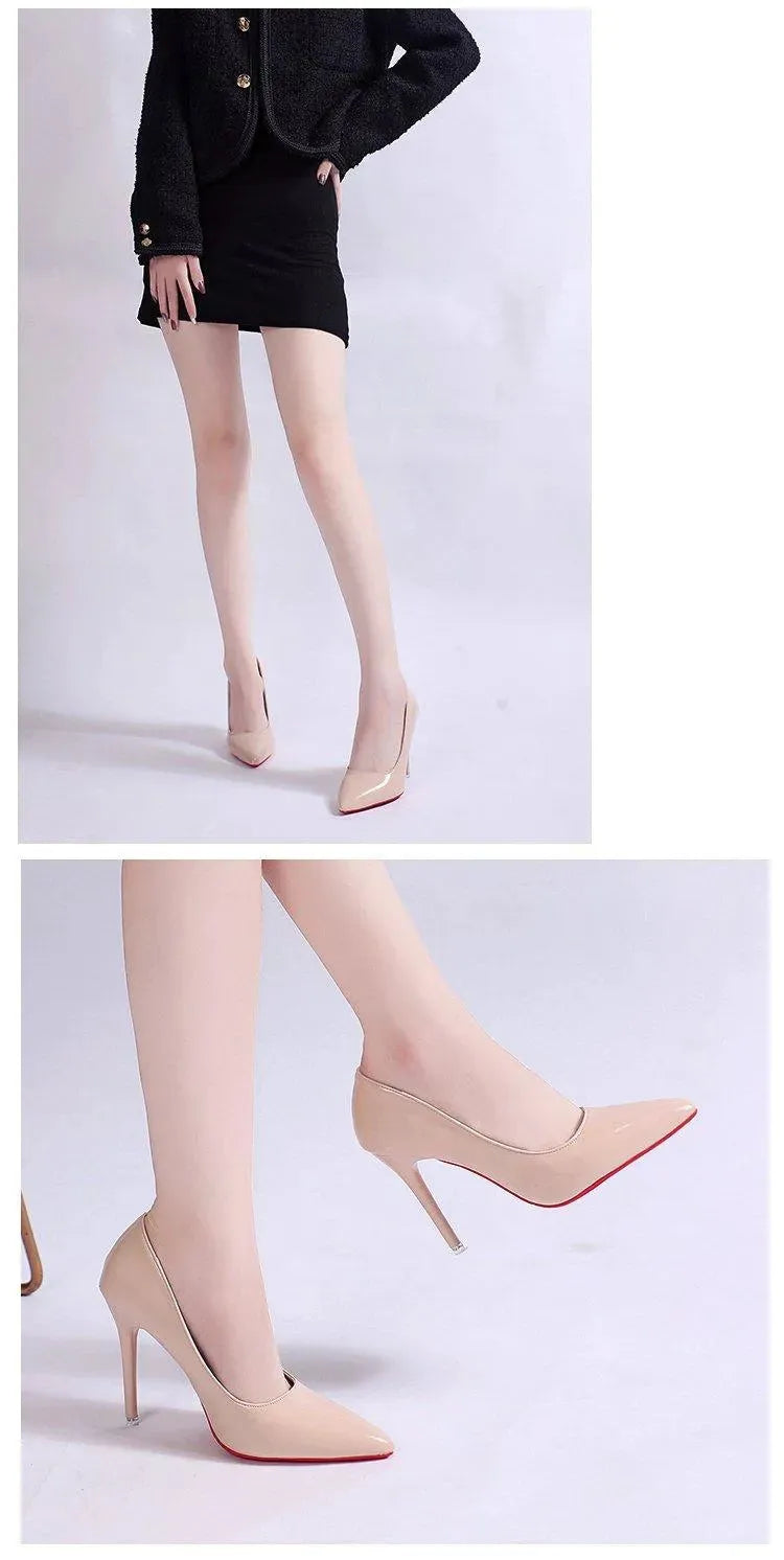 Elegant Platform Stiletto Pumps for Women – Pointed-Toe High Heels with Smooth Finish in Three Heel Heights