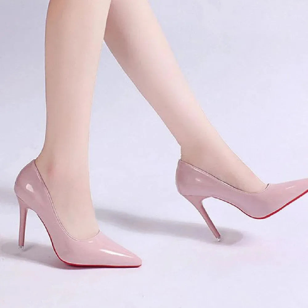 Elegant Platform Stiletto Pumps for Women – Pointed-Toe High Heels with Smooth Finish in Three Heel Heights