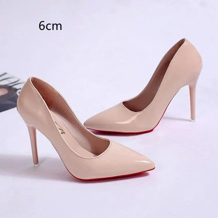 Elegant Platform Stiletto Pumps for Women – Pointed-Toe High Heels with Smooth Finish in Three Heel Heights