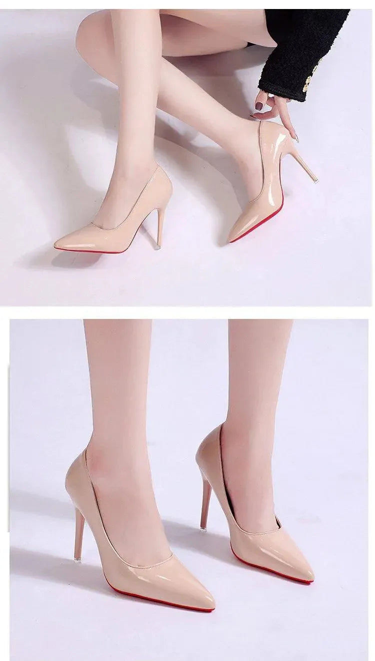 Elegant Platform Stiletto Pumps for Women – Pointed-Toe High Heels with Smooth Finish in Three Heel Heights