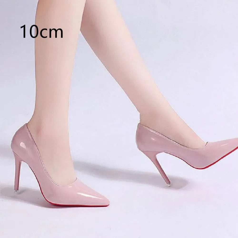 Elegant Platform Stiletto Pumps for Women – Pointed-Toe High Heels with Smooth Finish in Three Heel Heights