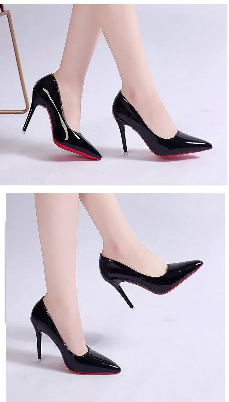 Elegant Platform Stiletto Pumps for Women – Pointed-Toe High Heels with Smooth Finish in Three Heel Heights