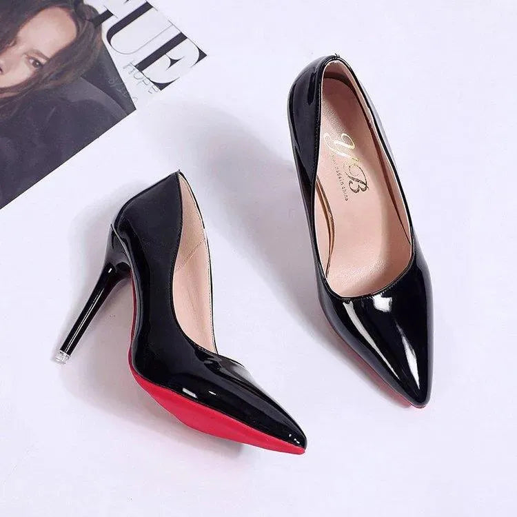 Elegant Platform Stiletto Pumps for Women – Pointed-Toe High Heels with Smooth Finish in Three Heel Heights