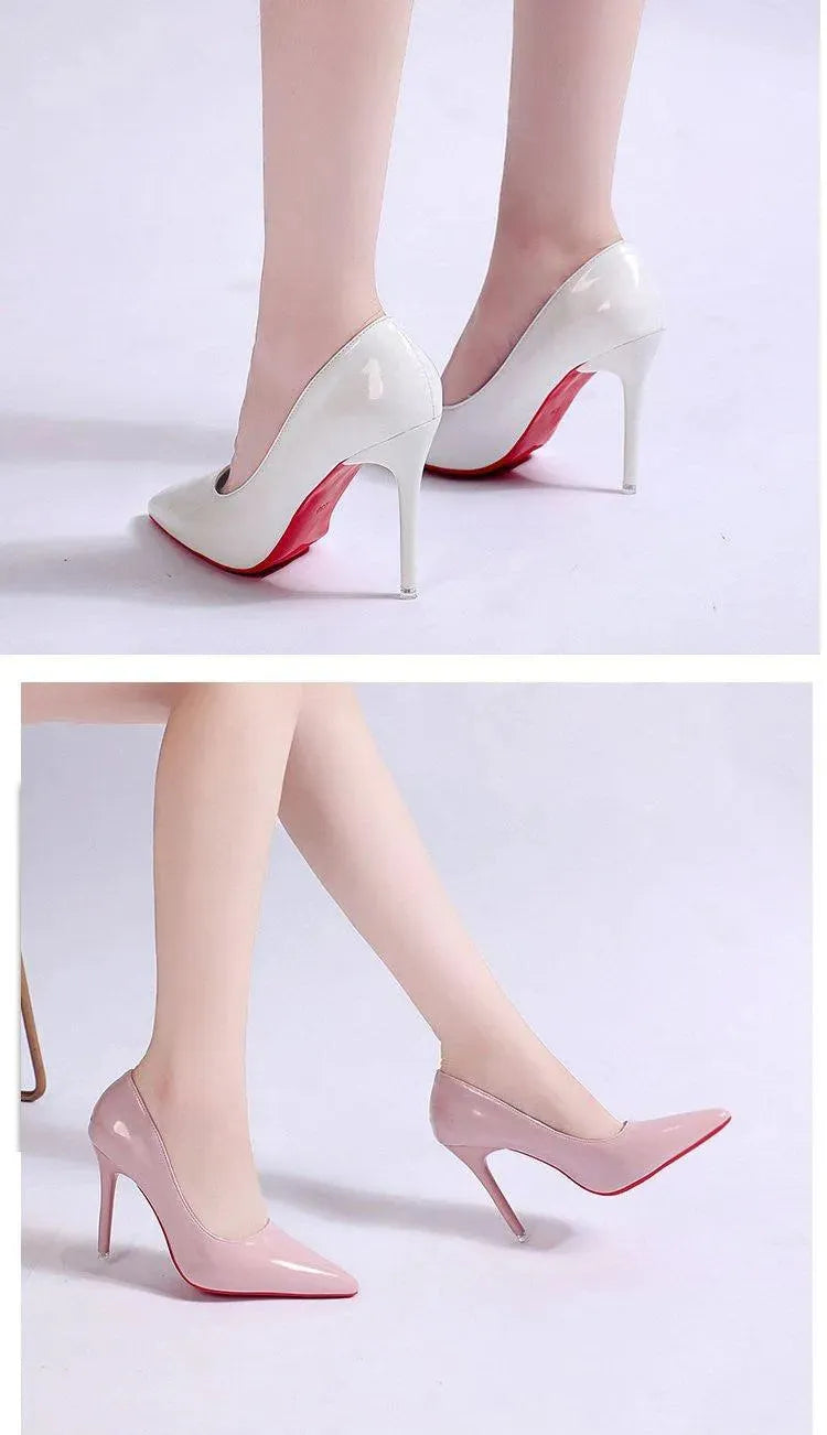 Elegant Platform Stiletto Pumps for Women – Pointed-Toe High Heels with Smooth Finish in Three Heel Heights