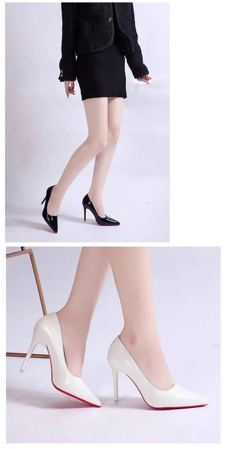 Elegant Platform Stiletto Pumps for Women – Pointed-Toe High Heels with Smooth Finish in Three Heel Heights