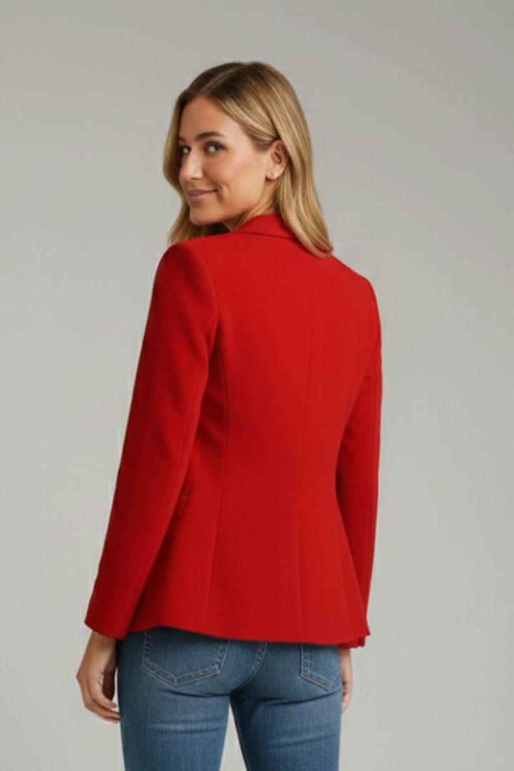 Classic Notched Lapel Blazer for Women – Single-Button Tailored Jacket for Office Polish & Evening Style