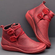 Supportive Orthopedic Ankle Boots for Women – Easy Slip-On Comfort Boots with Chic Button Detail & Roomy Fit