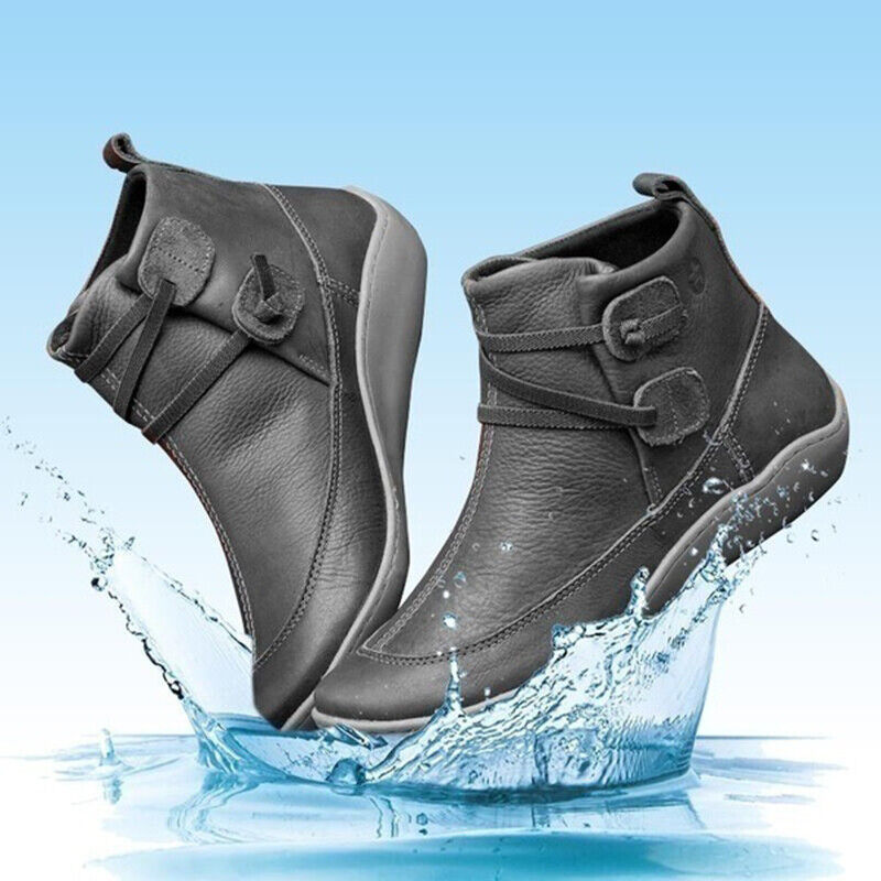 Supportive Orthopedic Ankle Boots for Women – Easy Slip-On Comfort Boots with Chic Button Detail & Roomy Fit