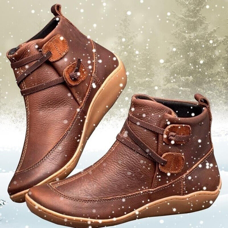Supportive Orthopedic Ankle Boots for Women – Easy Slip-On Comfort Boots with Chic Button Detail & Roomy Fit