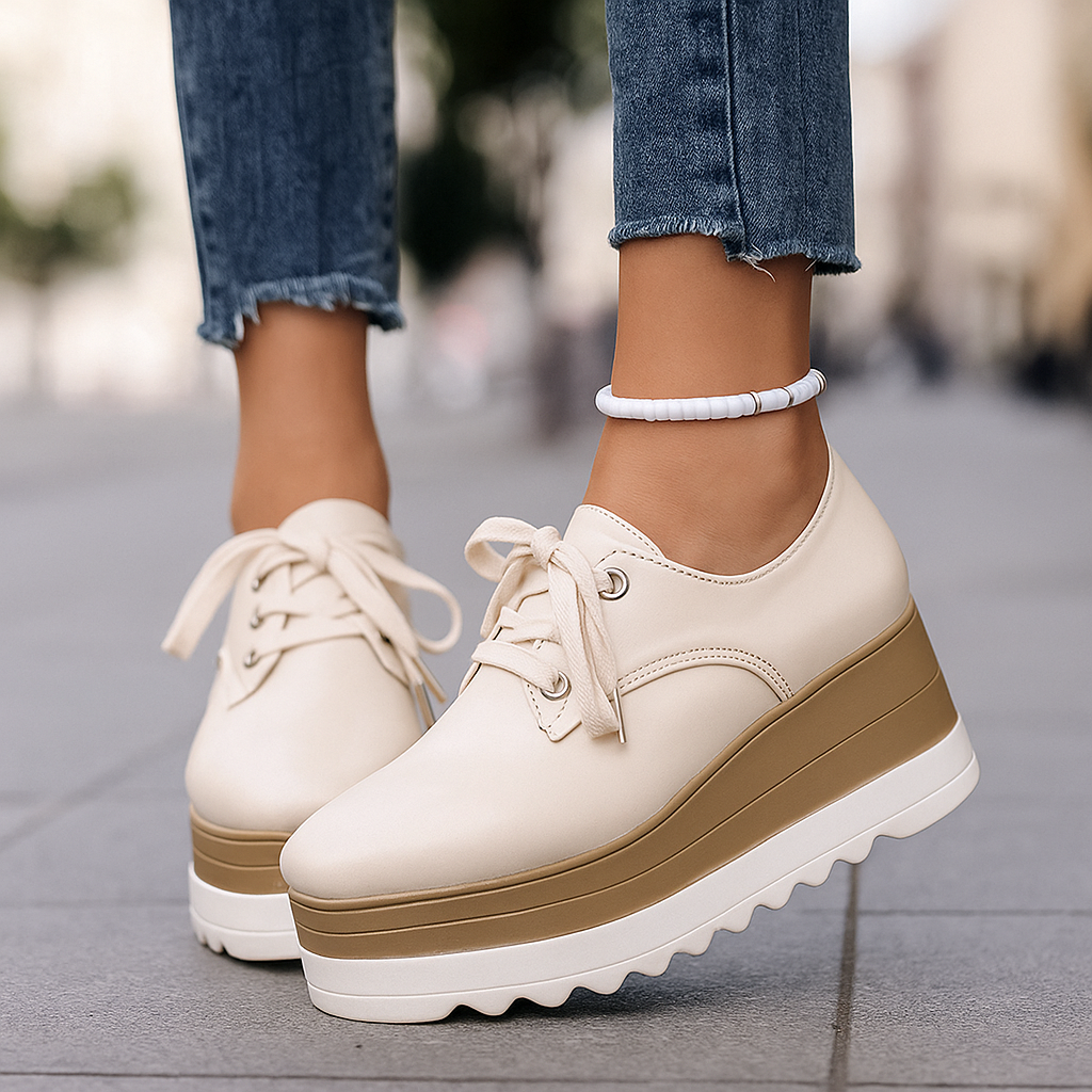 Supportive Orthopedic Platform Shoes for Women – Cushioned Slip-On Comfort Shoes with Stable Stacked Sole
